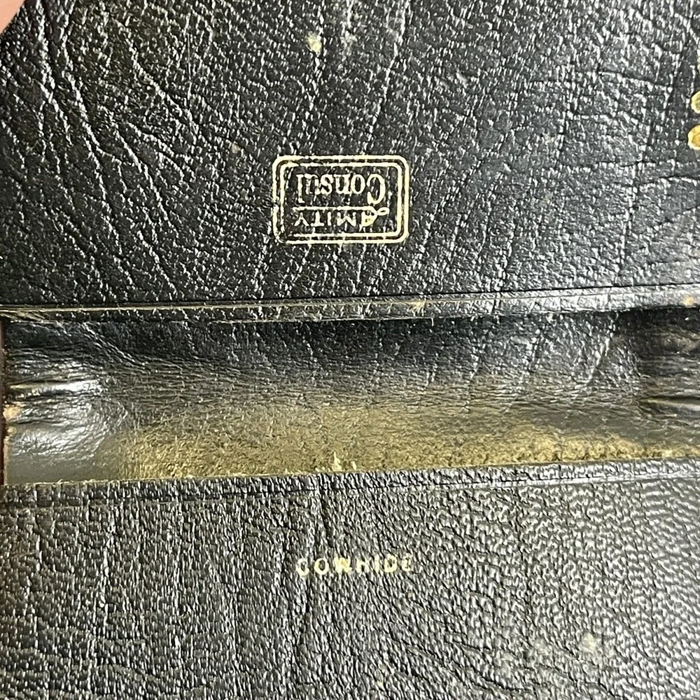 Vintage Mens Wallet Amity Consul Cowhide‎ Black Bifold Broken-In Used condition
